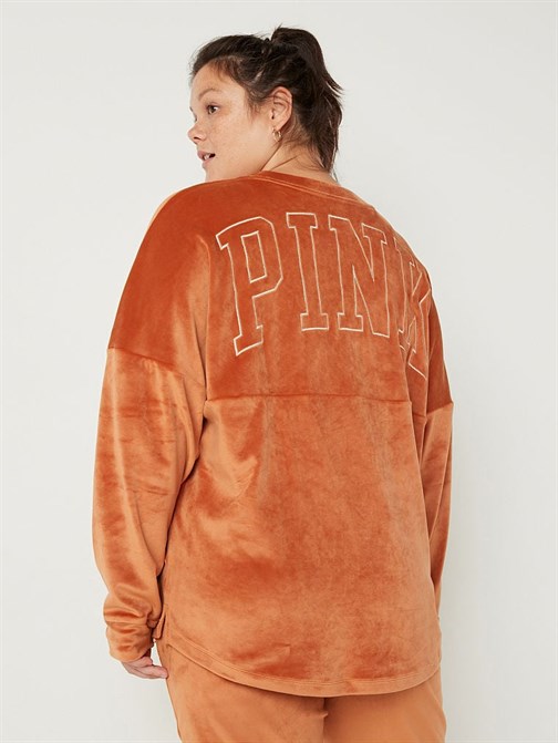 Bisiklet Yaka Kadife Sweatshirt
