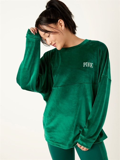 BİSİKLET YAKA KADİFE SWEATSHIRT