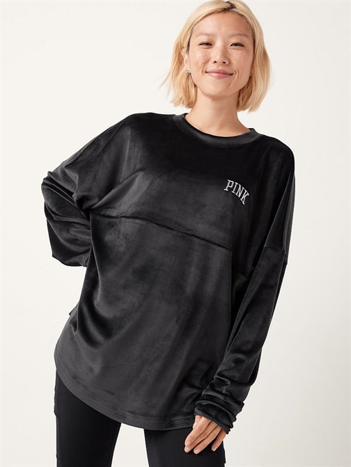 BİSİKLET YAKA KADİFE SWEATSHIRT
