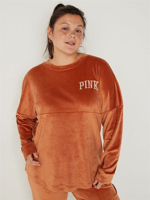 Bisiklet Yaka Kadife Sweatshirt