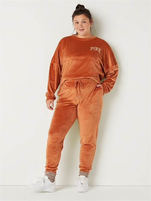 Bisiklet Yaka Kadife Sweatshirt