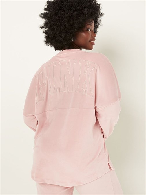 Bisiklet Yaka Kadife Sweatshirt