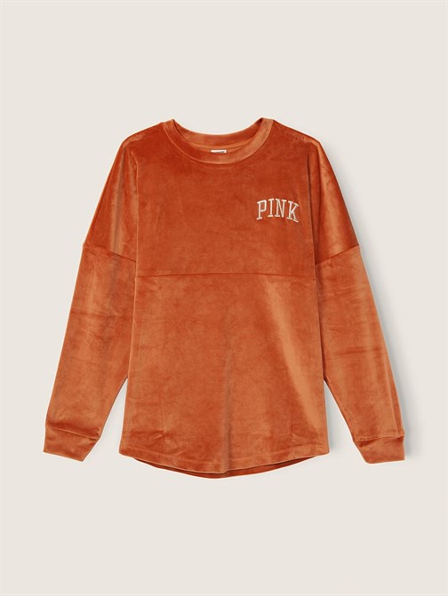 Bisiklet Yaka Kadife Sweatshirt