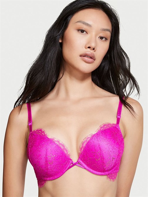 Bombshell 2 Beden Büyük Gösteren Dantelli Işıltılı Push-Up Sütyen
