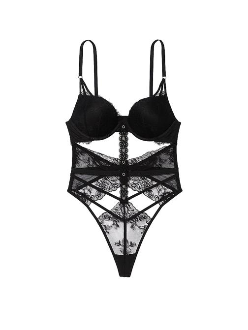 Bombshell Gül Dantelli Grommet Push-Up Teddy