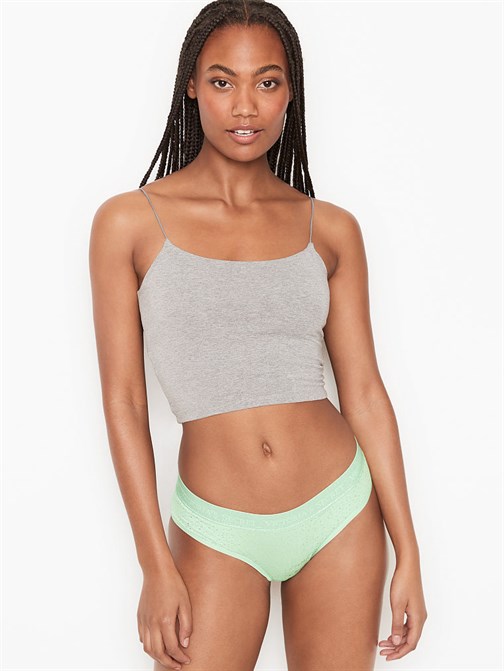 Victorias Secret Pamuklu Işıltılı Logo Kalçayı Saran Külot