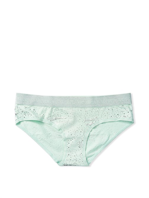 Victorias Secret Pamuklu Işıltılı Logo Kalçayı Saran Külot