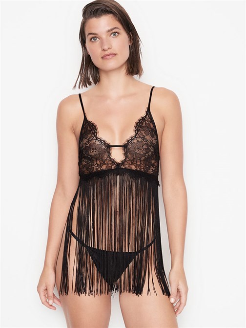 Victorias Secret Dantelli ve Püsküllü Gecelik