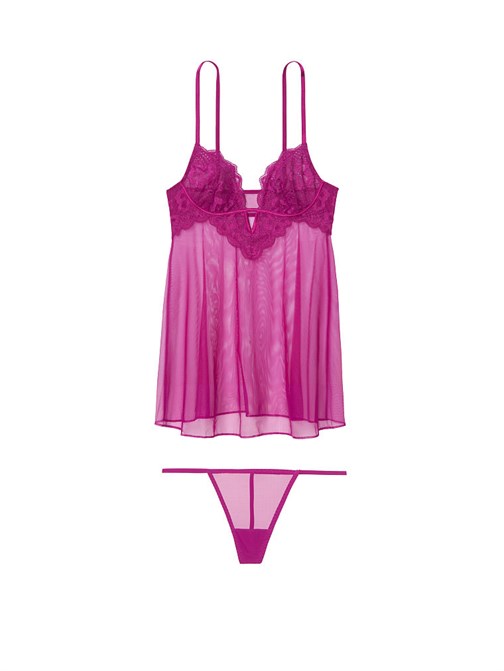 Very Sexy Nakışlı Dantel Babydoll