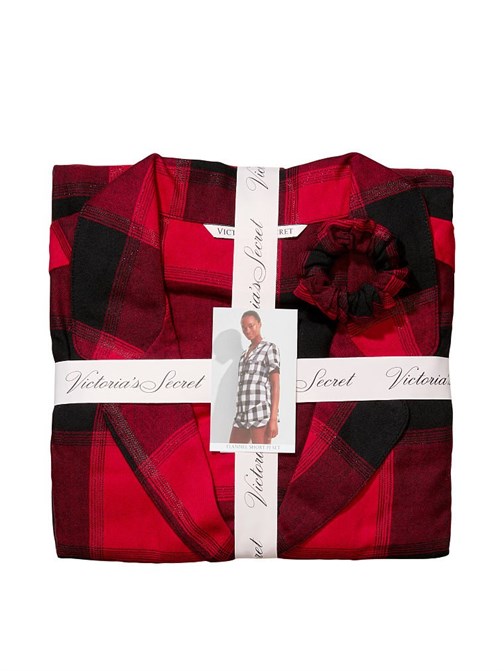 Flanel Kısa Pijama Takımı