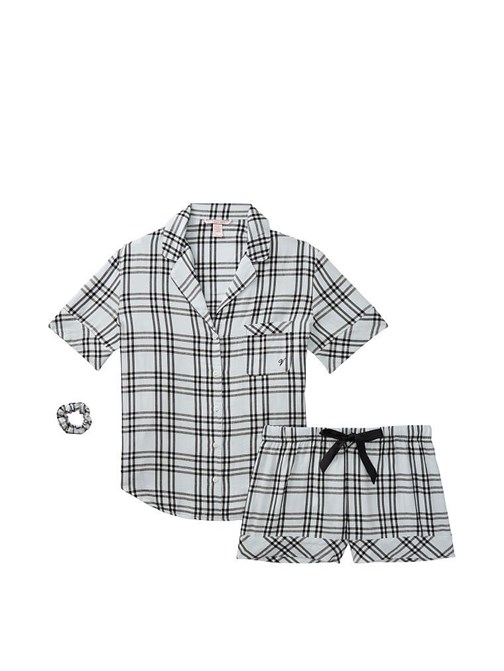 Flanel Kısa Pijama Takımı