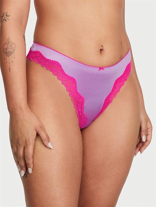Fun & Flirty Dantelli Derin Bacak Kesimli Scoop Tanga