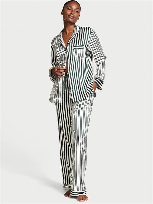 Glazed Saten Uzun Pijama Takımı