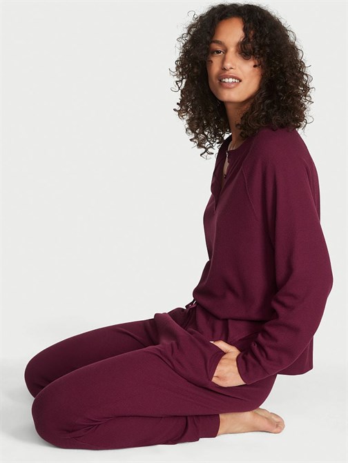 Glow Waffle Henley Jogger Takımı
