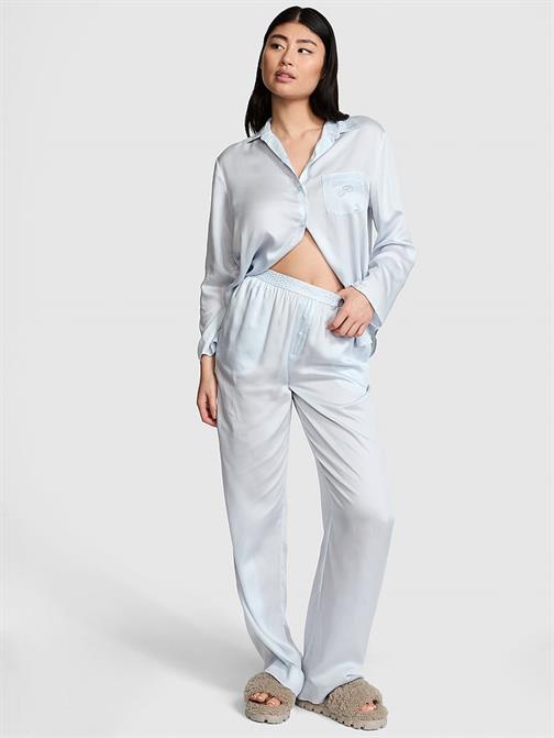 İpeksi Işıltılı Uzun Pijama Takımı