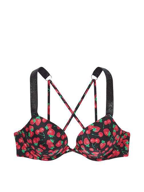 Işıltılı Askılı 2 Beden Büyük Gösteren Push-Up Bikini Üstü