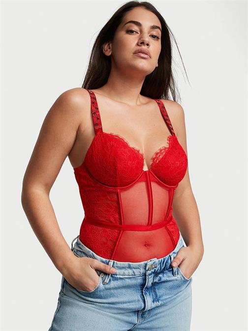 Işıltılı Askılı Astarsız Dantelli File Teddy