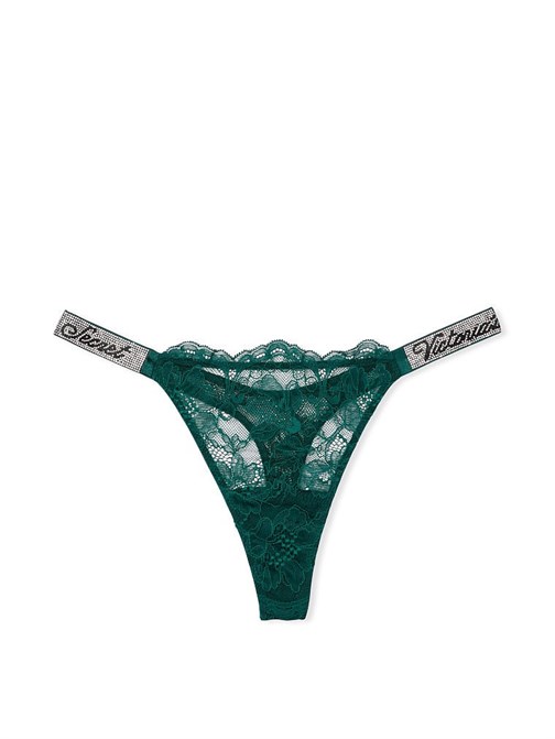 Işıltılı Askılı Dantel Tanga Külot