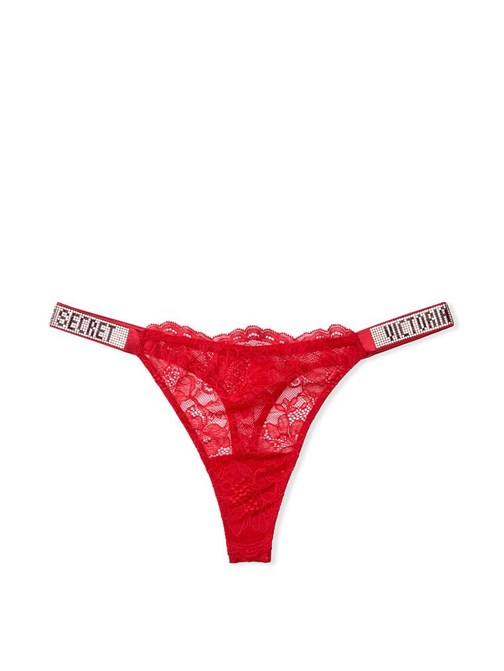 Işıltılı Askılı Dantel Tanga Külot