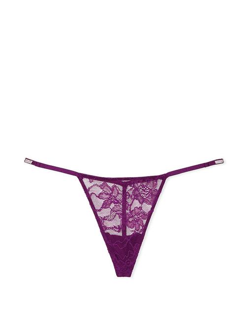 Işıltılı Askılı Dantel V-String Külot