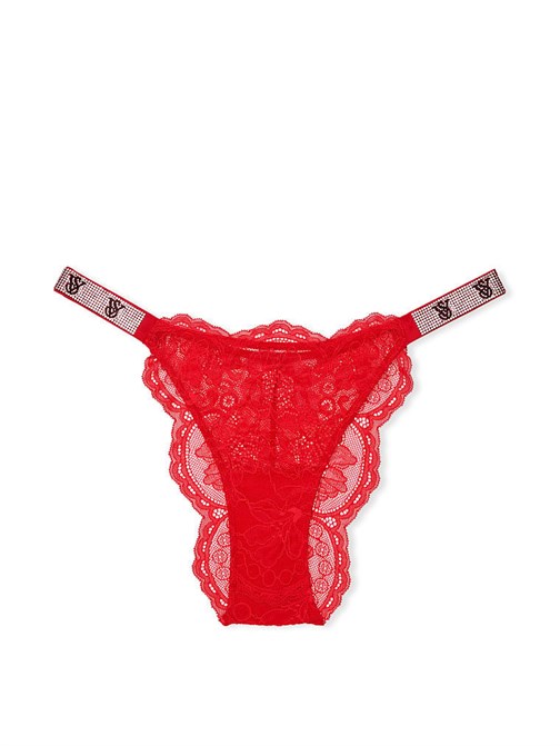 Işıltılı Askılı Dantelli Brazilian Külot