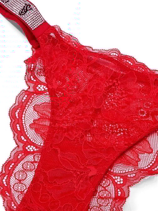 Işıltılı Askılı Dantelli Brazilian Külot