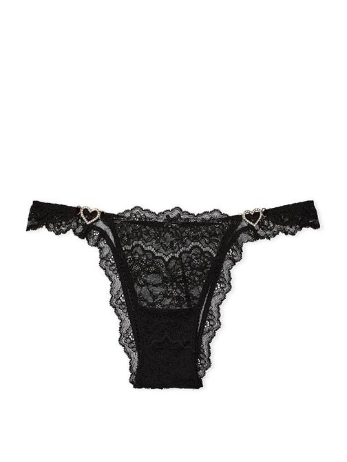 Işıltılı Kalpli Dantelli Brazilian Külot