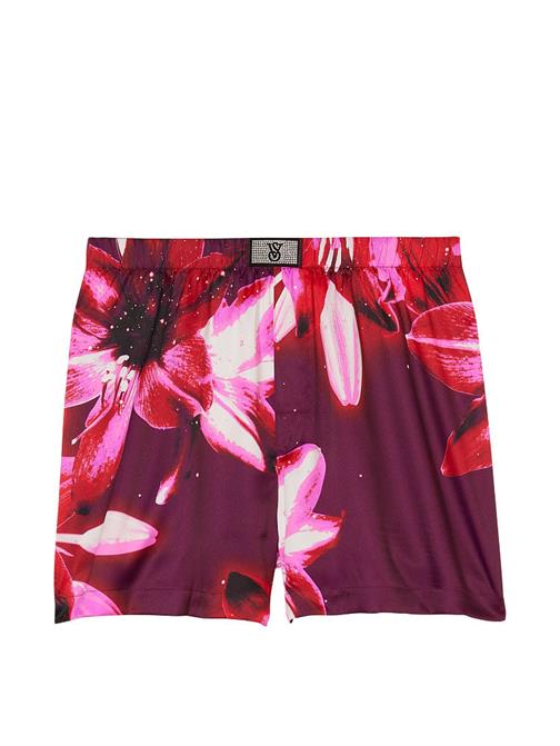 Işıltılı Yama Detaylı Saten Boxer Şort