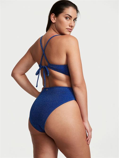 Işıltılı Yüksek Bel Cheeky Bikini Altı