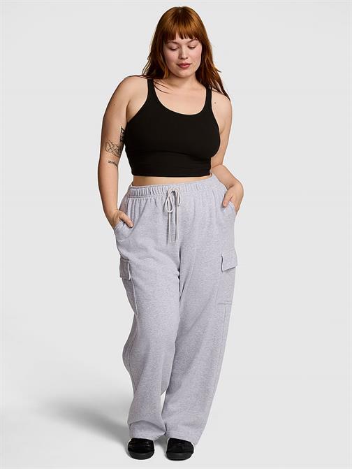 Ivy Fleece Düz Paça Kargo Eşofman Altı
