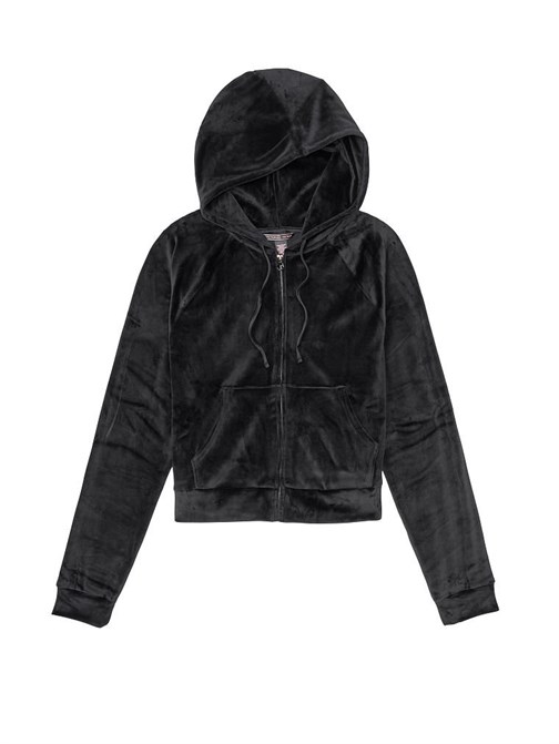 Kadife Fermuarlı Sweatshirt
