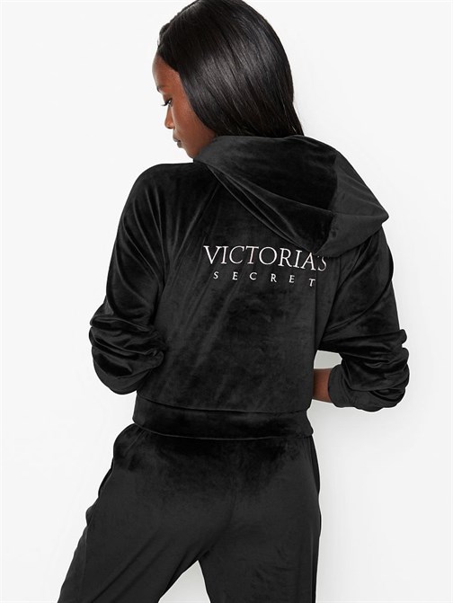 Kadife Fermuarlı Sweatshirt