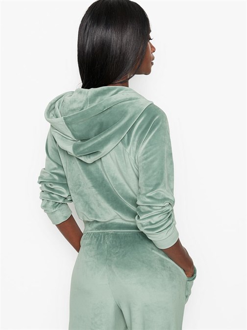 Kadife Fermuarlı Sweatshirt