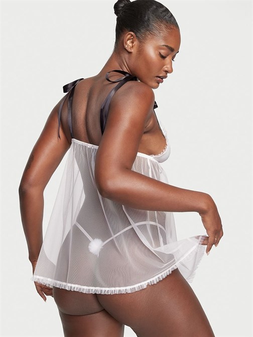 Kar Tanesi Süslü Babydoll Takımı