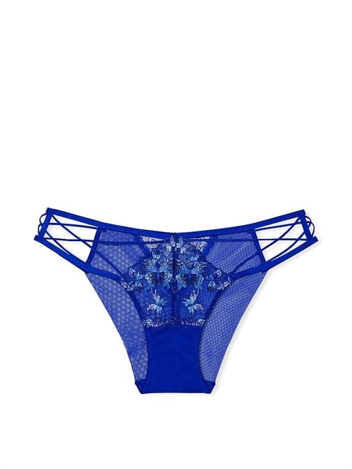 Kelebek İşlemeli Askılı Bikini Külot