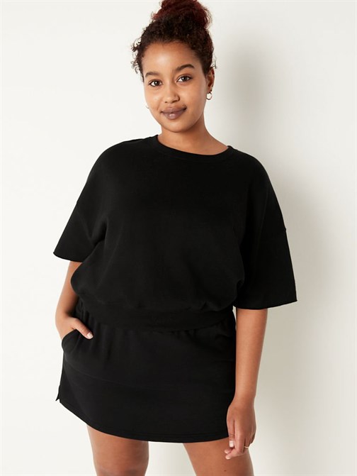 KISA KOLLU CROP BİSİKLET YAKA SWEATSHIRT