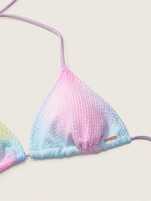 Krinkle Üçgen Bikini Üstü