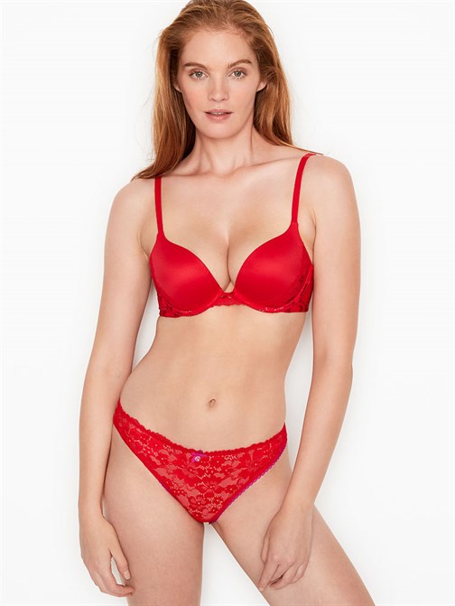 Body by Victoria Dantel Detaylı Işıltılı Push-Up Sütyen