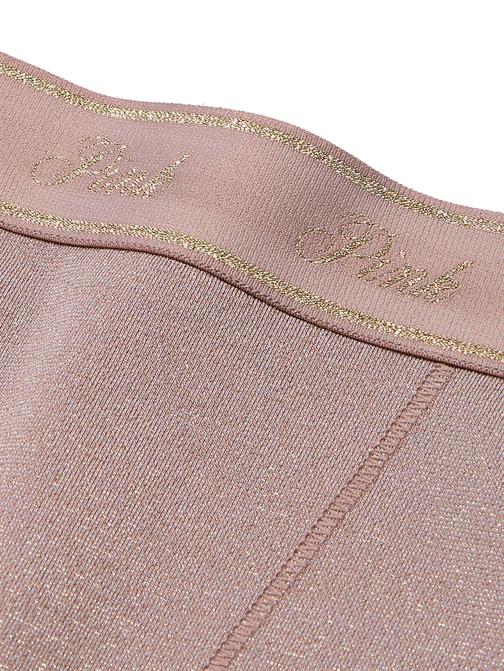 Logo Detaylı Işıltılı Yüksek Bel Boyshort Külot
