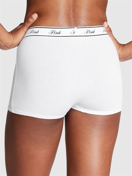 Logolu Pamuklu Yüksek Bel Boyshort Külot