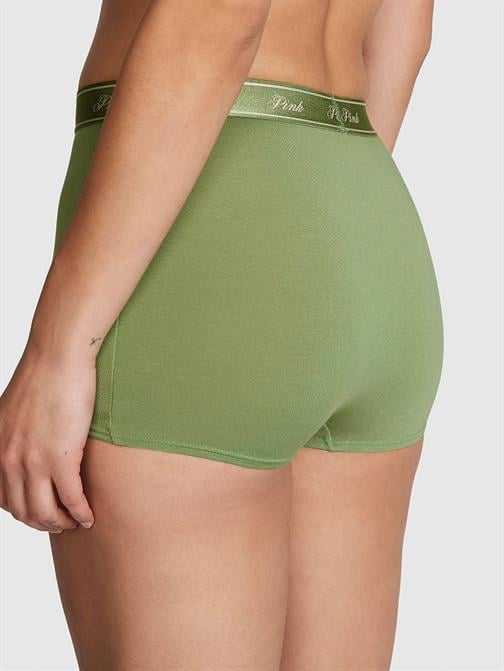 Logolu Pamuklu Yüksek Bel Boyshort Külot
