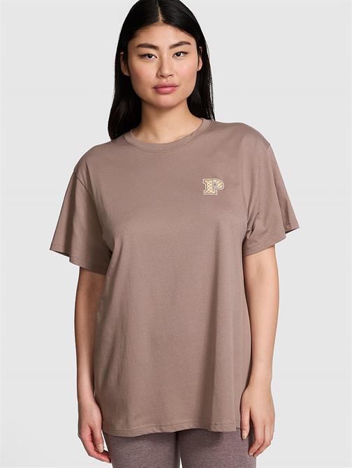 Oversize Kısa Kollu Kampüs Tişört