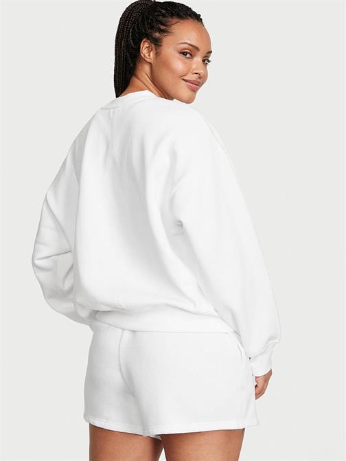 Pamuklu Bisiklet Yaka Oversize Sweatshirt