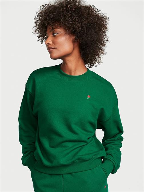 Pamuklu Bisiklet Yaka Oversize Sweatshirt