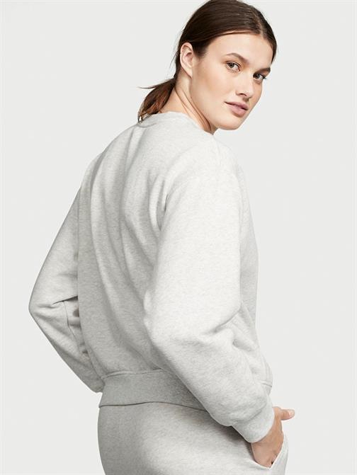 Pamuklu Bisiklet Yaka Oversize Sweatshirt