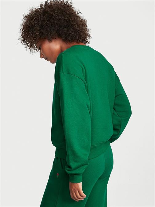 Pamuklu Bisiklet Yaka Oversize Sweatshirt