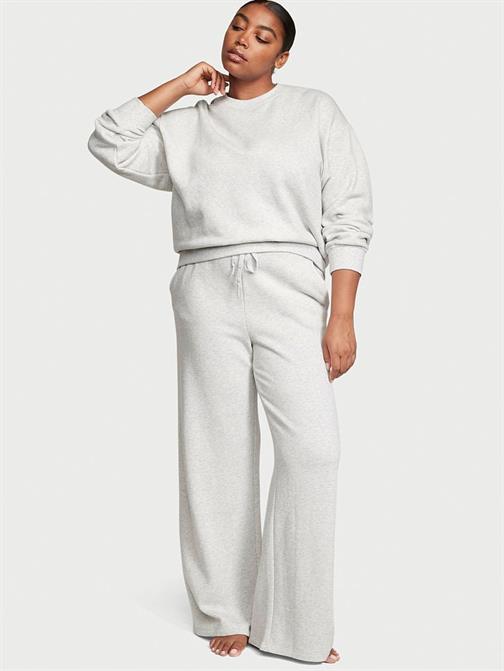 Pamuklu Bisiklet Yaka Oversize Sweatshirt