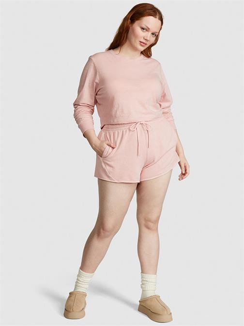 Premium Pamuklu Crop Uzun Kollu Tişört