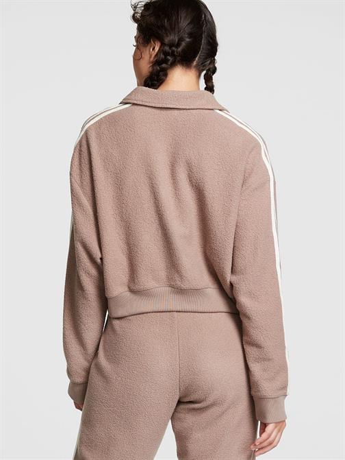 Reverse Crop Polo Sweatshirt