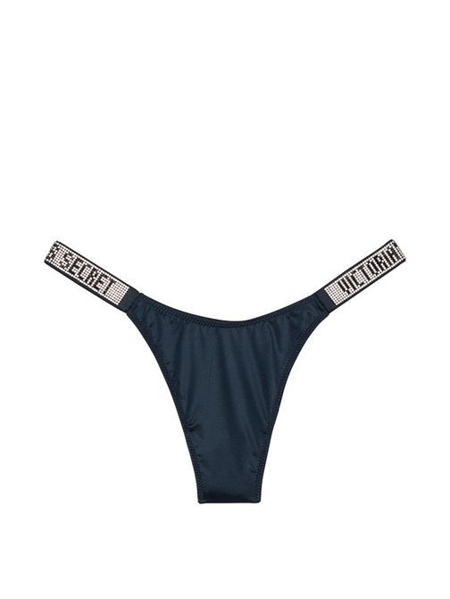 Very Sexy Suni Elmas Işıltılı Askılı Tanga Külot